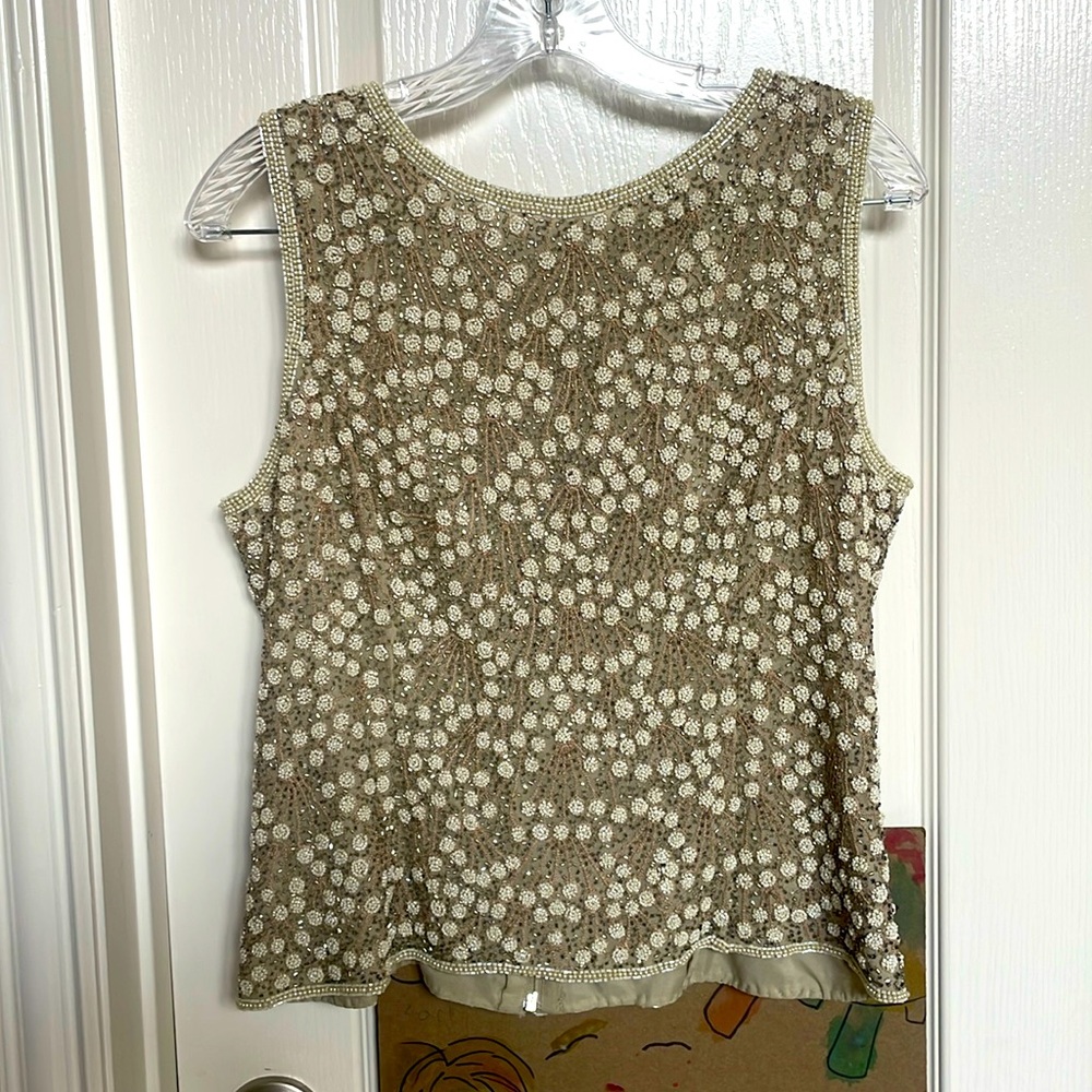 Adrianna Papell beaded shell/top size 12